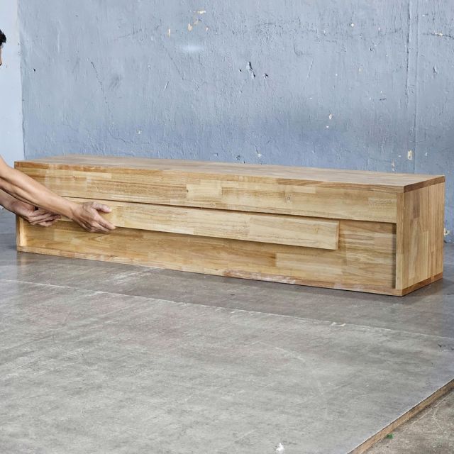 Kệ treo tường 140x30x30cm gỗ cao su KS68350