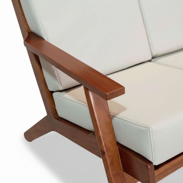 Ghế sofa Land tam 180x80x80cm bọc da Si gỗ Ash SFB68109