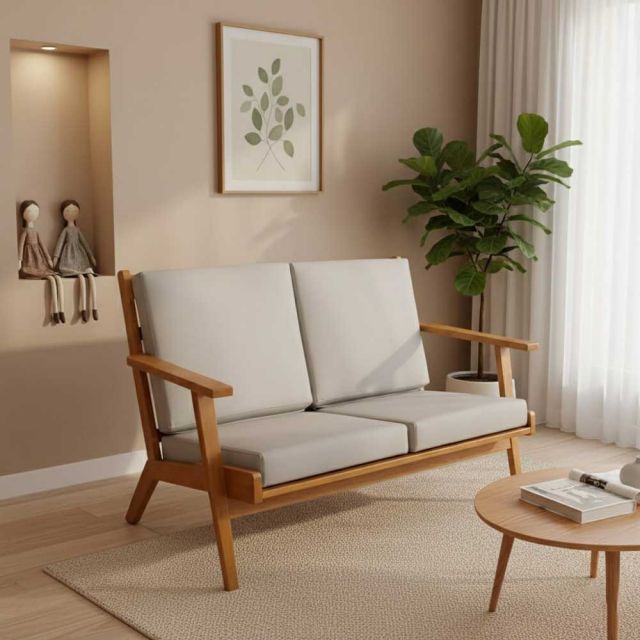 Ghế sofa Land đôi bọc da Si gỗ Ash SFB68108