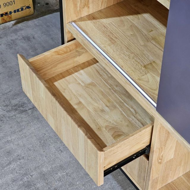 Tủ quần áo cửa lùa 106x50x200cm gỗ cao su TQA68077