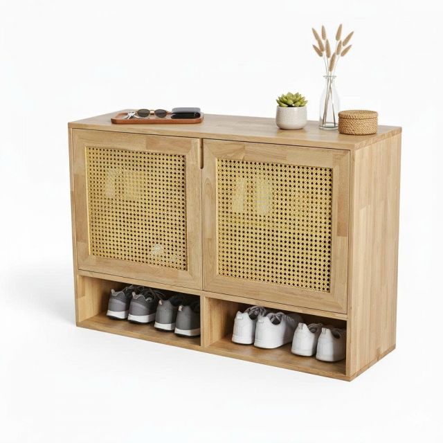 Tủ giày dép 120x35x75cm gỗ cao su KG68098