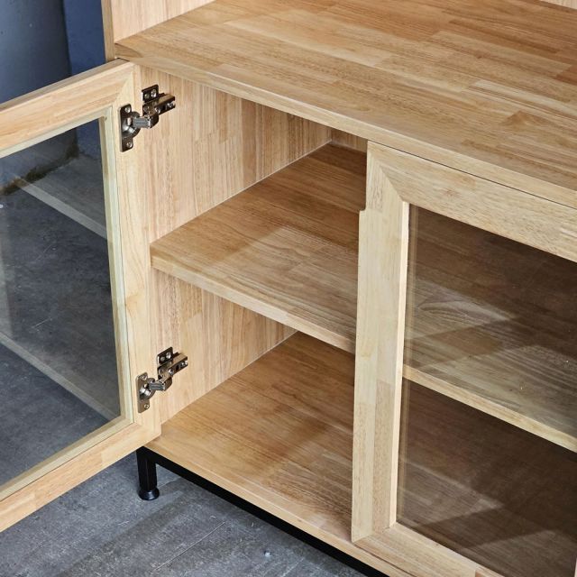 Tủ kệ nhà bếp 117x45x193cm gỗ cao su KB68076