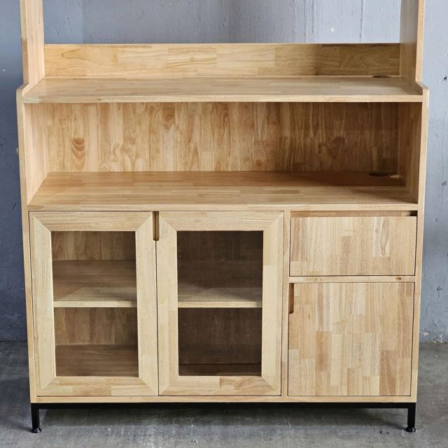 Tủ kệ nhà bếp 117x45x193cm gỗ cao su KB68076