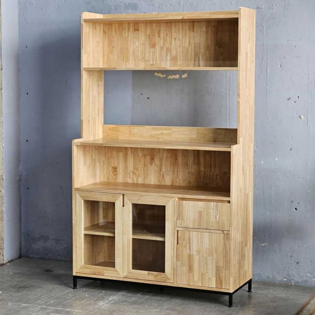 Tủ kệ nhà bếp 117x45x193cm gỗ cao su KB68076