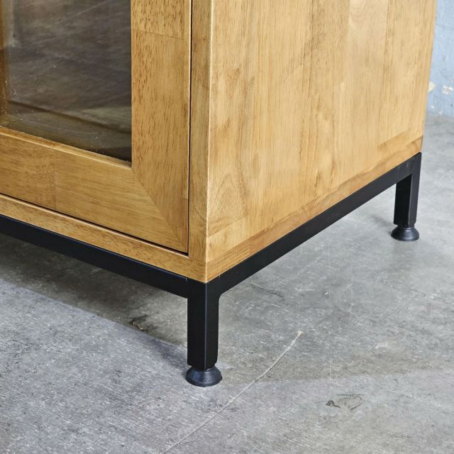 Tủ cửa kính 120x40x140cm gỗ cao su KTB68237