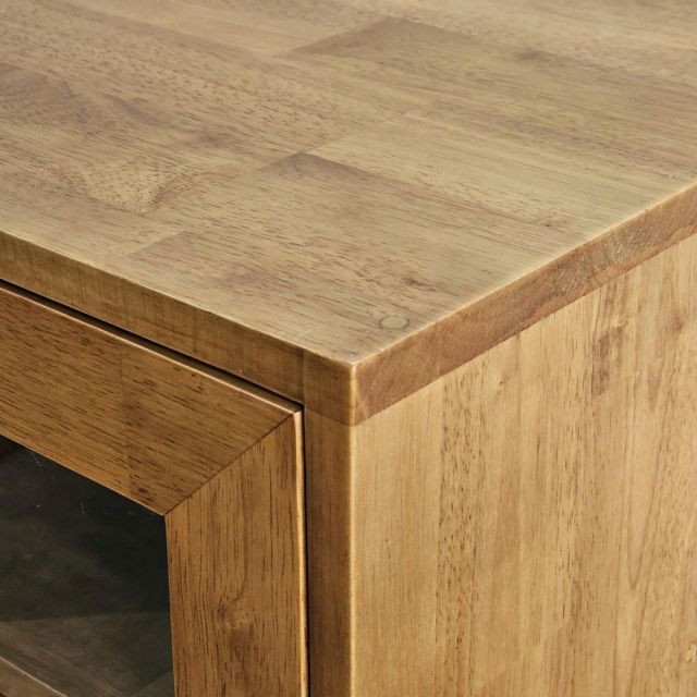 Tủ buffet cửa kính 120x40x70cm gỗ cao su KTB68239