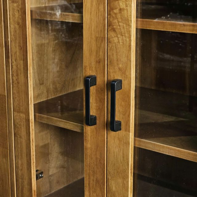 Tủ cửa kính 120x40x140cm gỗ cao su KTB68237