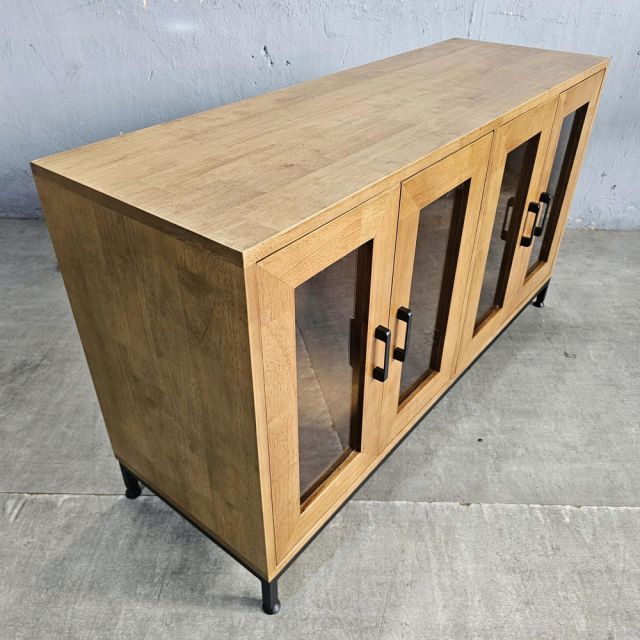 Tủ buffet cửa kính 120x40x70cm gỗ cao su KTB68239