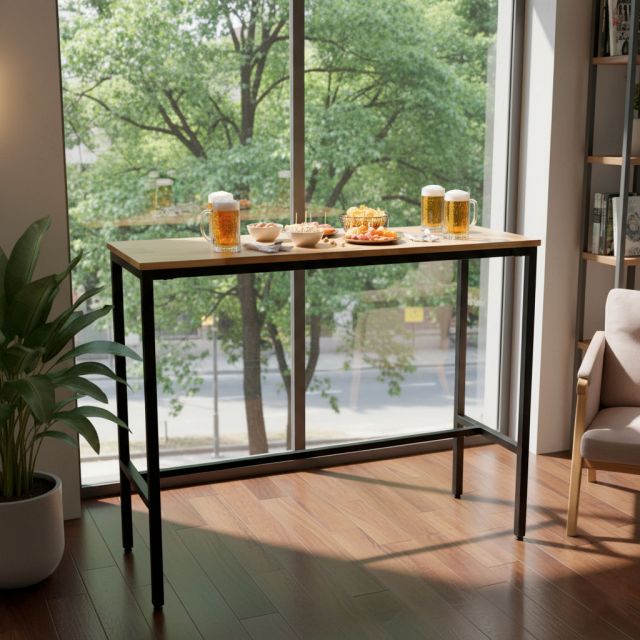 Bàn bar 120x45cm gỗ cao su chân sắt sơn tĩnh điện BB003