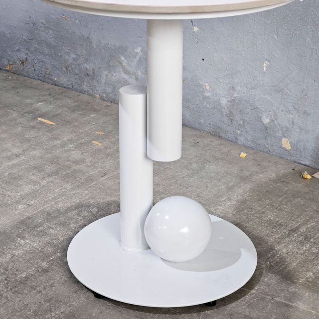 Bàn tab sofa tròn 50x50cm mặt đá ceramic SST032