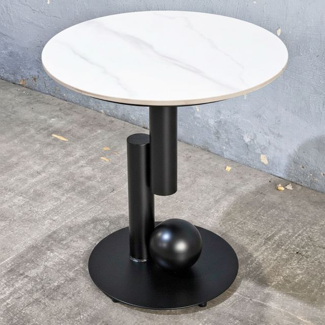 Bàn tab sofa tròn 50x50cm mặt đá ceramic SST032