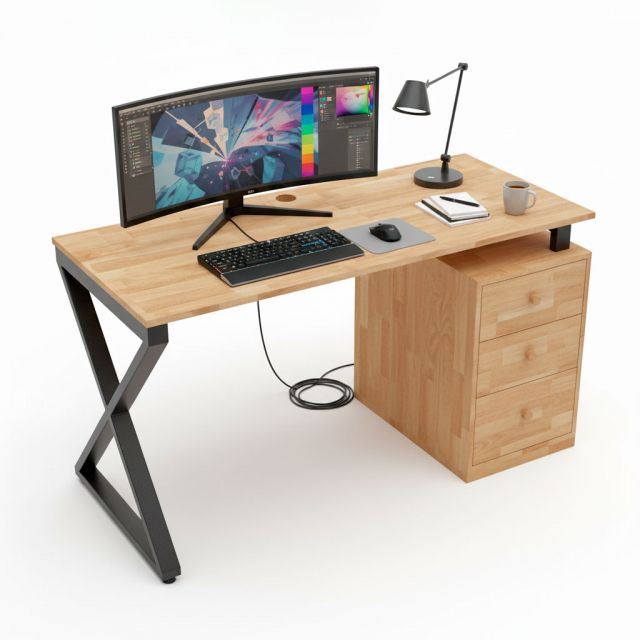 Bàn gác tủ 140x60cm gỗ cao su hệ XConcept HBXC055