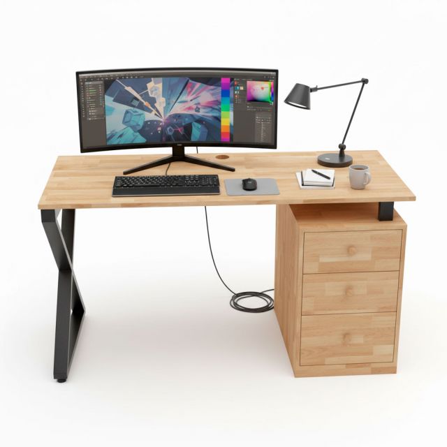 Bàn gác tủ 140x60cm gỗ cao su hệ XConcept HBXC055