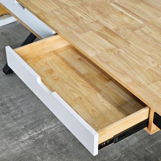 Bàn làm việc có ngăn kéo 150x60cm gỗ cao su chân chữ K BD68166