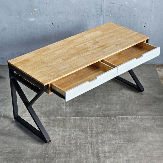 Bàn làm việc có ngăn kéo 150x60cm gỗ cao su chân chữ K BD68166