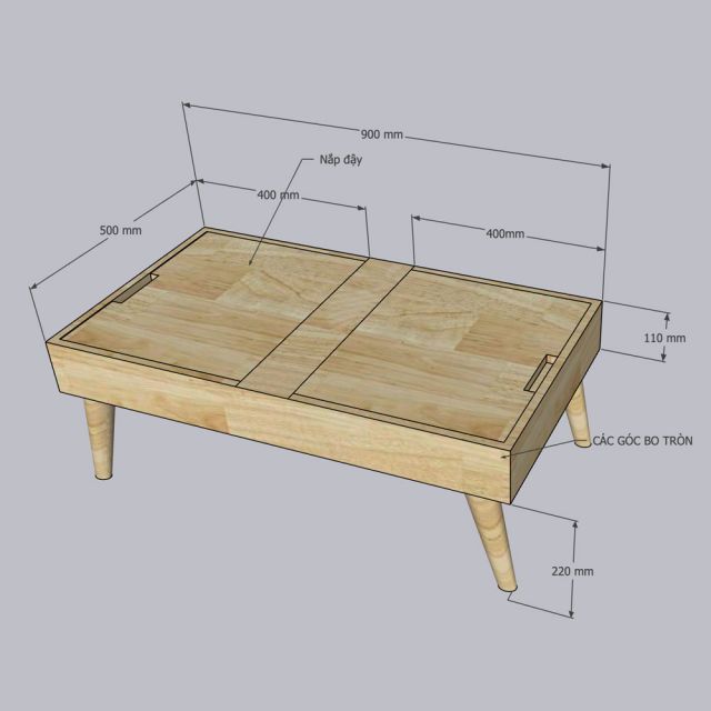 Bàn trẻ em 90x50cm gỗ cao su PSD046