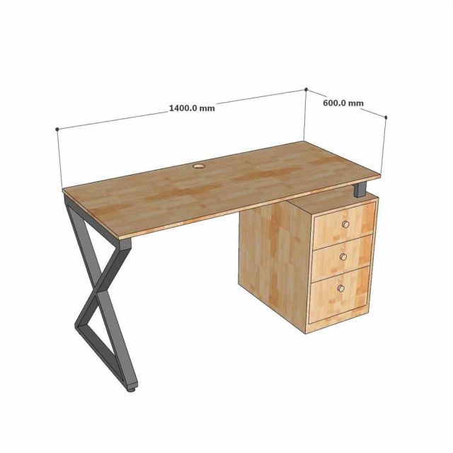 Bàn gác tủ 140x60cm gỗ cao su hệ XConcept HBXC055