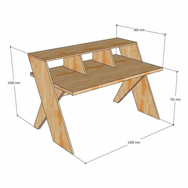 Bàn phòng thu StudioDesk 150x90x75cm gỗ cao su SD68033