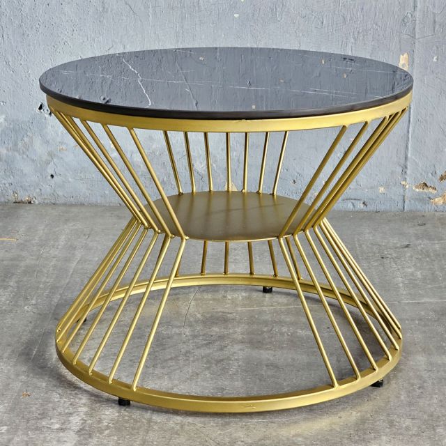 Bàn bên sofa đk 50cm mặt ceramic chân sắt SST052