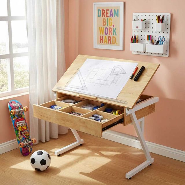 Bàn vẽ kỹ thuật 100x50cm gỗ cao su DD68016