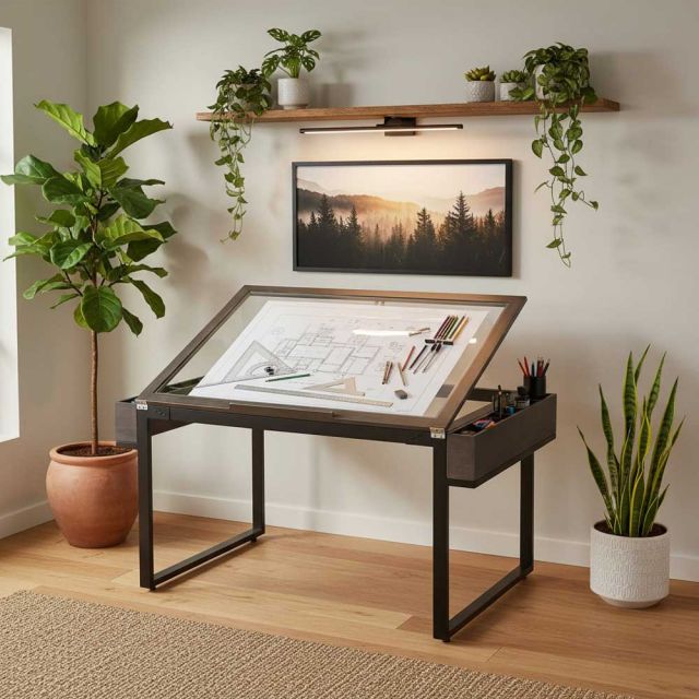 Bàn vẽ kỹ thuật 120x85cm gỗ cao su DD68015