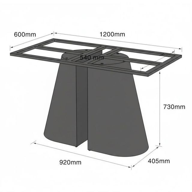 Chân sắt cho bàn ăn 140x80cm sơn tĩnh điện CHB68085