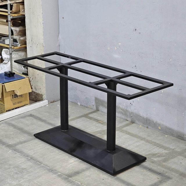 Chân sắt 2 trụ cho bàn ăn 160x50cm sơn tĩnh điện CHBBA043