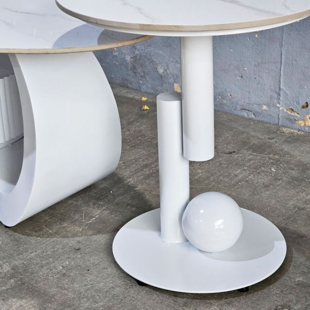 Bàn sofa đôi mặt đá chân sắt TT682896