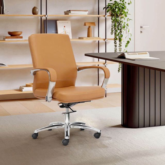 Ghế lãnh đạo bọc da Vinyl lưng trung HOM1108 - 02