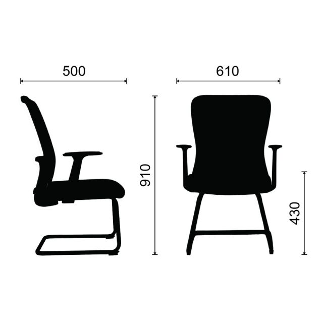 Ghế chân quỳ lưng lưới nệm bọc vải HOM1101-T03