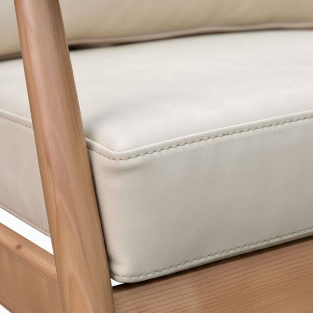 Ghế sofa đôi nệm da Si chân tiện gỗ cao su SFB68110