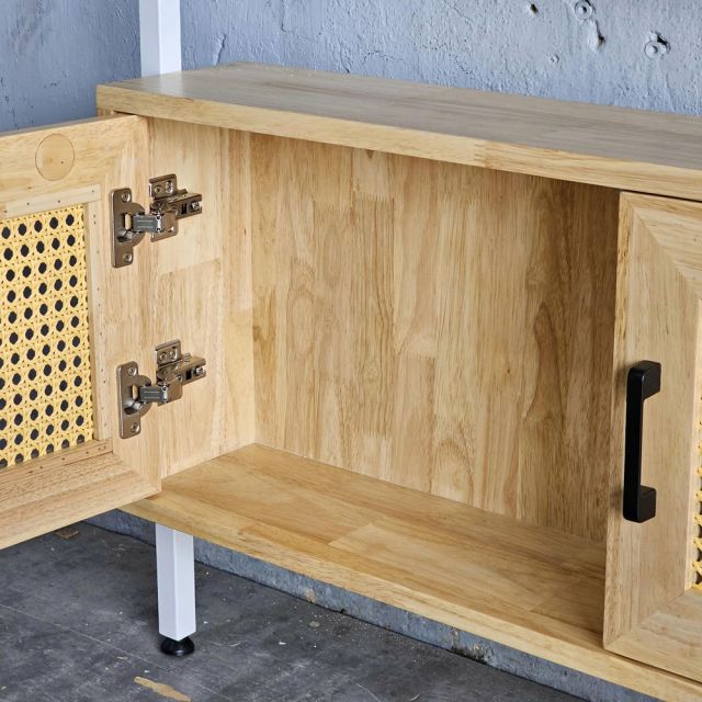 Kệ áp tường 100x17x160cm gỗ cao su KTT68049