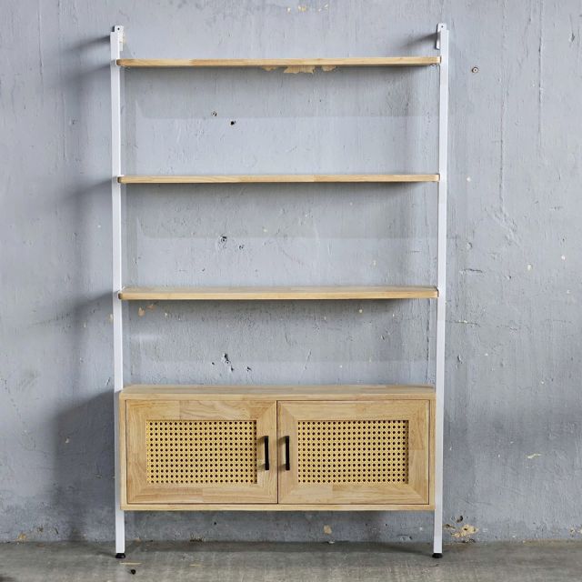 Kệ áp tường 100x17x160cm gỗ cao su KTT68049