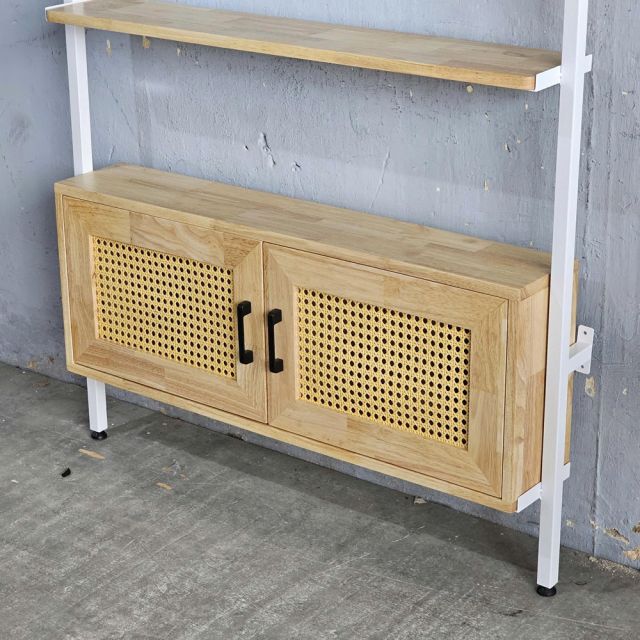 Kệ áp tường 100x17x160cm gỗ cao su KTT68049