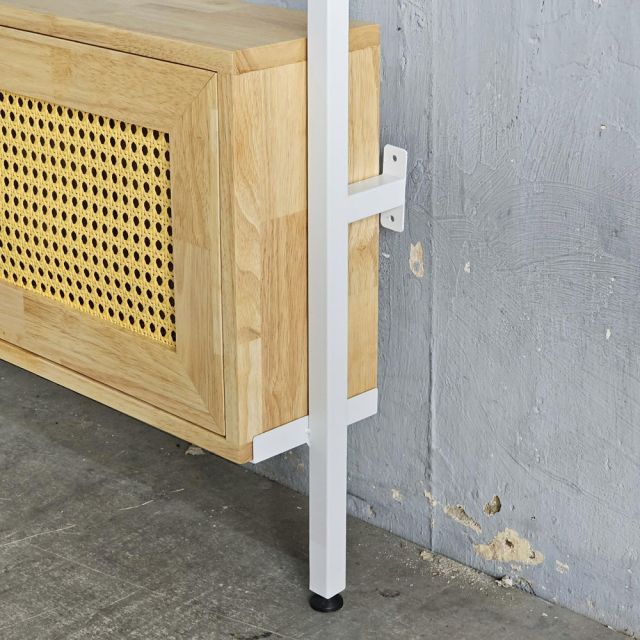 Kệ áp tường 100x17x160cm gỗ cao su KTT68049