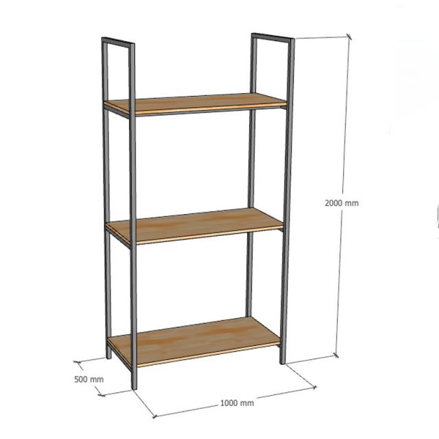 Kệ lưu trữ hàng 100x50x200cm gỗ cao su KTB68241