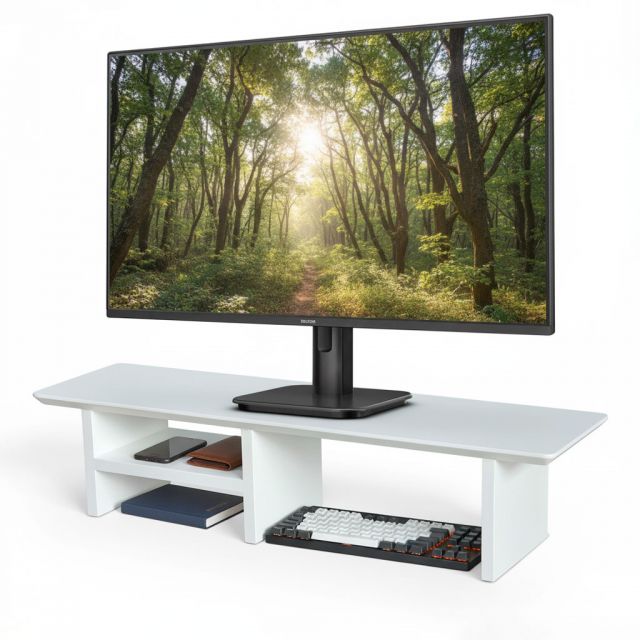 Kệ màn hình 80x22x18cm gỗ cao su MS68024