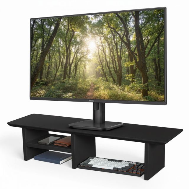 Kệ màn hình 80x22x18cm gỗ cao su MS68024