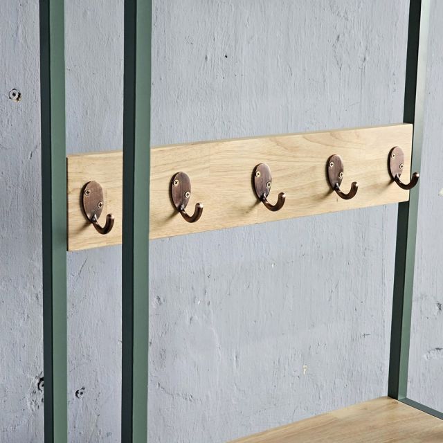 Tủ giày cửa lật kết hợp khung sắt treo đồ gỗ cao su KG68101