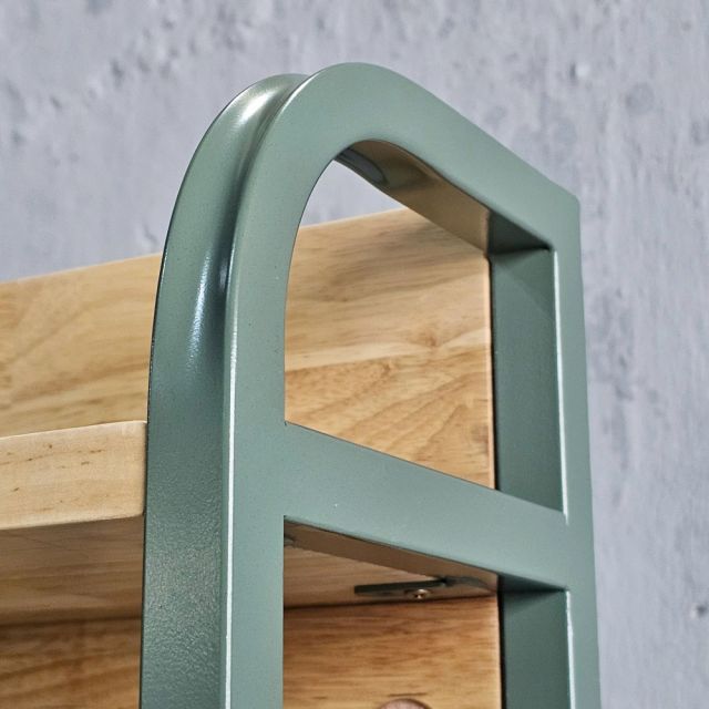 Tủ giày cửa lật kết hợp khung sắt treo đồ gỗ cao su KG68101