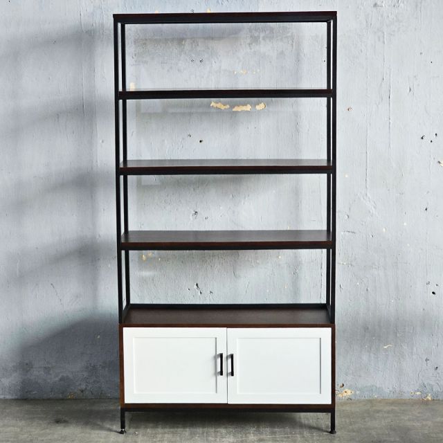 Kệ trưng bày có ngăn tủ 100x35x190cm gỗ cao su KS68273