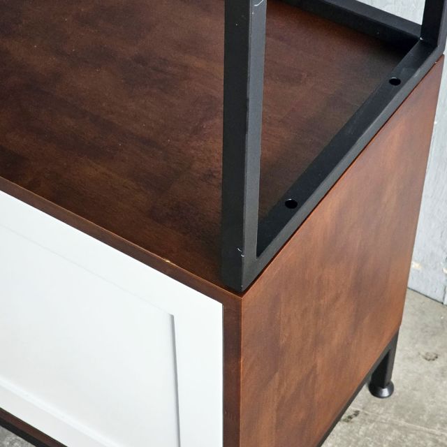 Kệ trưng bày có ngăn tủ 100x35x190cm gỗ cao su KS68273