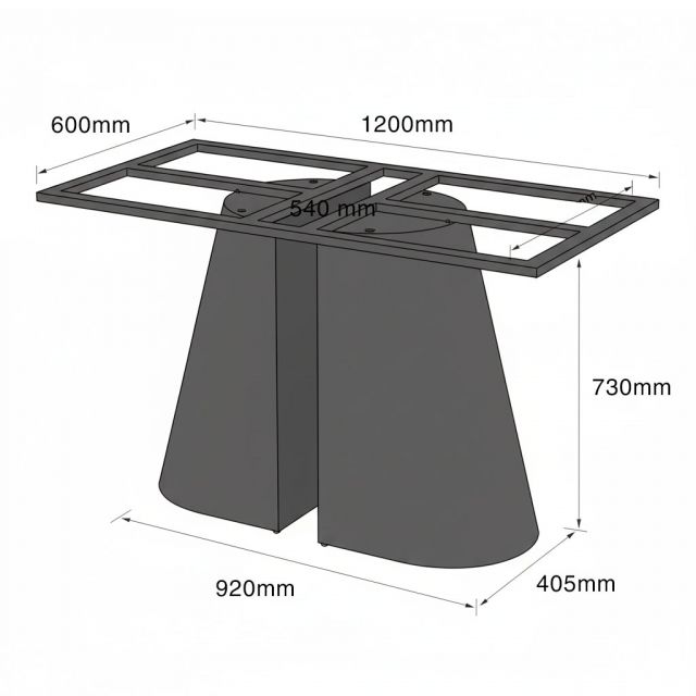 Bàn ăn chữ nhật 140x80cm gỗ tràm chân sắt BA68293