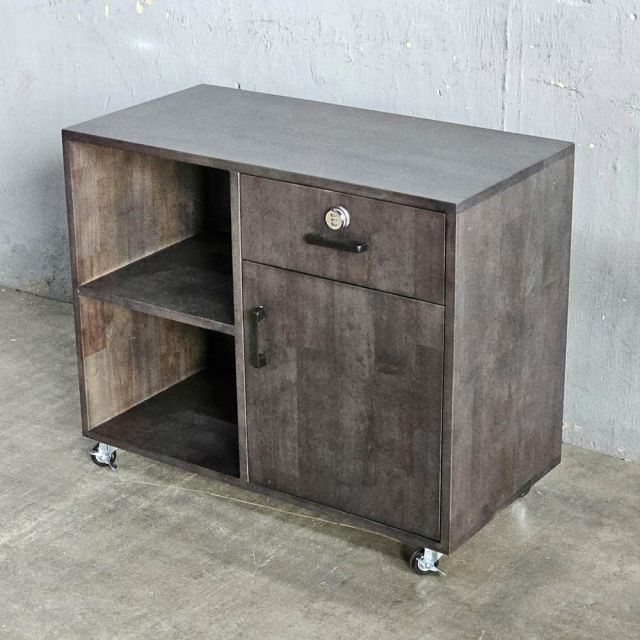 Tủ phòng ăn di động 90x40x80cm gỗ cao su TPA022