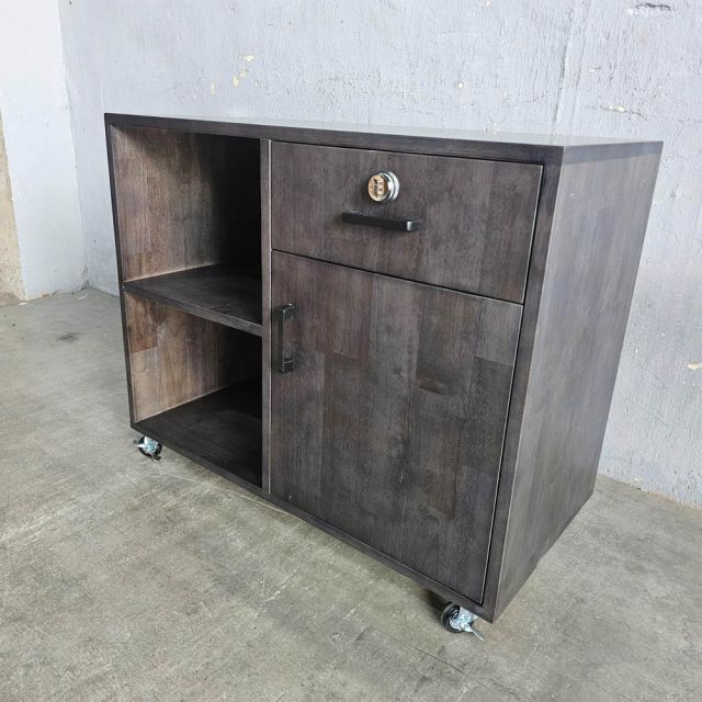 Tủ phòng ăn di động 90x40x80cm gỗ cao su TPA022