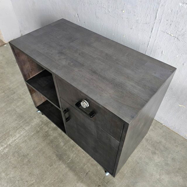 Tủ phòng ăn di động 90x40x80cm gỗ cao su TPA022