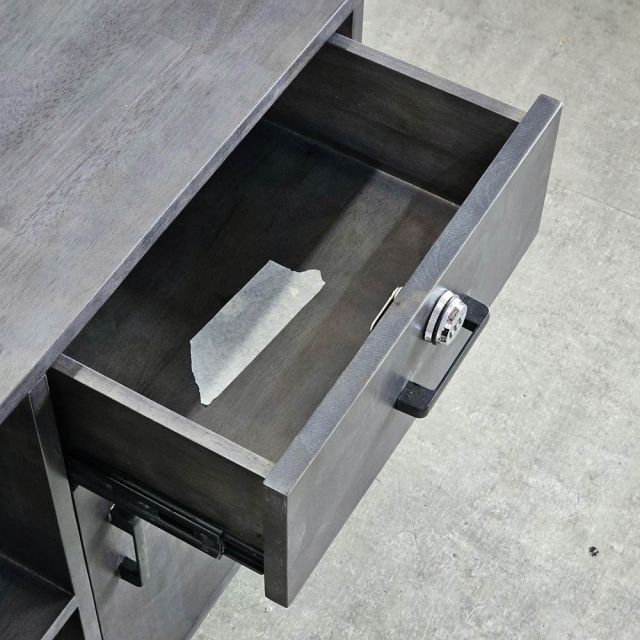 Tủ phòng ăn di động 90x40x80cm gỗ cao su TPA022