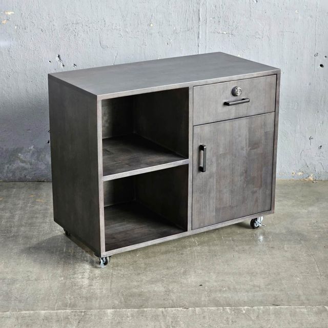 Tủ phòng ăn di động 90x40x80cm gỗ cao su TPA022