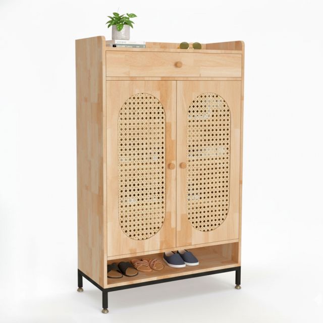 Tủ giày lưới mắt cáo 80x35x130cm gỗ cao su KG68102