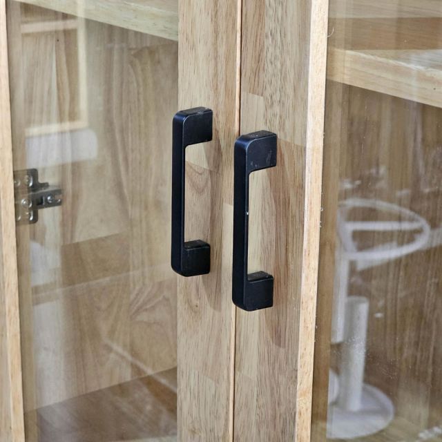 Tủ cửa kính 80x35x175cm gỗ cao su KB68080